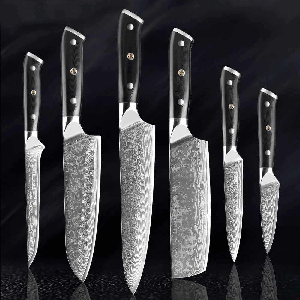 9 PIECE DAMASCUS KITCHEN KNIFE SET (16) 9 PC DAMASCUS KITCHEN KNIFE SET